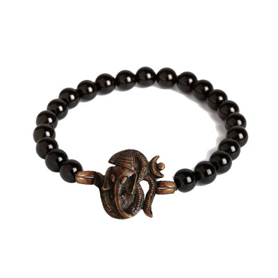  Ganesha Bracelet Onyx Beads By Menjewell